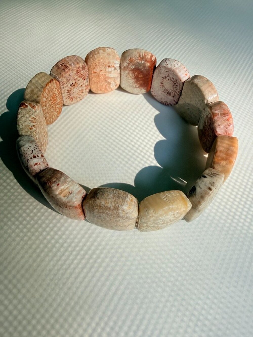 Natural Honey Coral Fossil Bracelet – Unisex